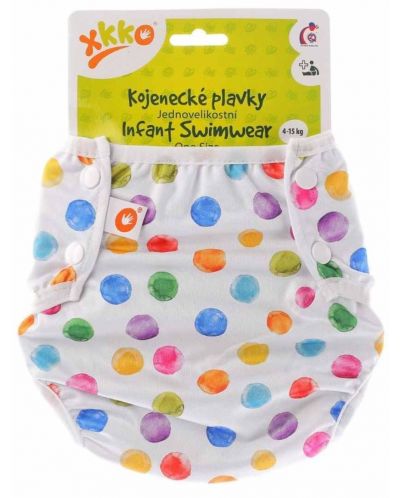Бебешки бански Xkko - Watercolor Polka Dots - 1