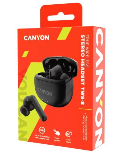 Безжични слушалки Canyon - TWS-8, черни - 5