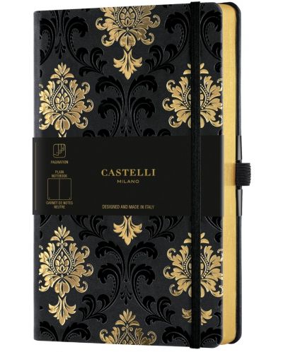 Бележник Castelli Copper & Gold - Baroque Gold, 13 x 21 cm, бели листове - 1