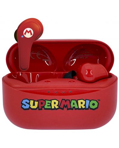 Детски слушалки OTL Technologies - Super Mario, TWS, червени/черни - 1
