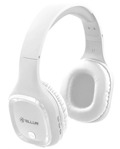 Безжични слушалки с микрофон Tellur - Pulse, бели - 1