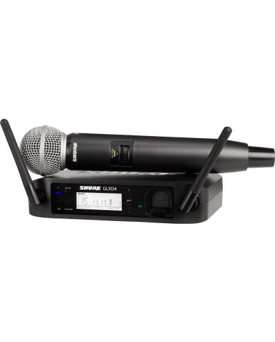 Безжична микрофонна система Shure - GLXD24E/SM58, черна - 1