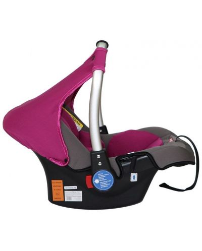 Детско столче за кола Bebino - Bebe Plus, розово и сиво, до 13 kg - 3
