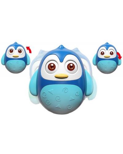 Бебешка дрънкалка Happy World - Roly Poly, Penguin 2, синя - 2