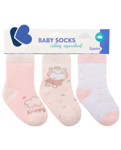 Бебешки термо чорапи KikkaBoo - 0-6 месеца, 3 броя, Hippo Dreams - 1