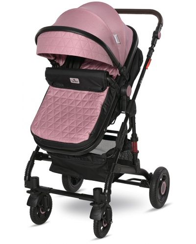 Бебешка количка Lorelli - Alba Premium, с адаптори, Pink - 6