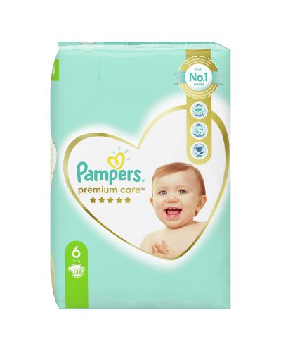 Бебешки пелени Pampers - Premium Care 6, 38 броя - 2
