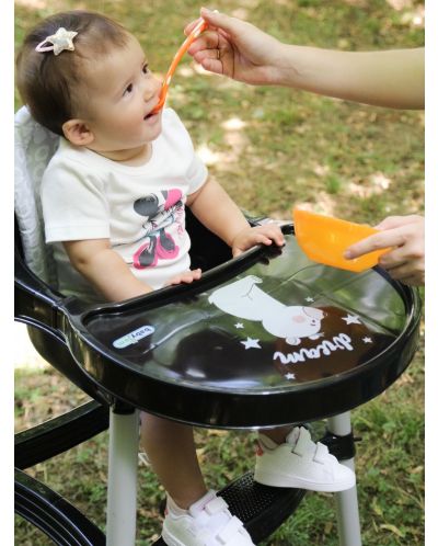 Бебешко столче за хранене BabyJem - Черно - 5