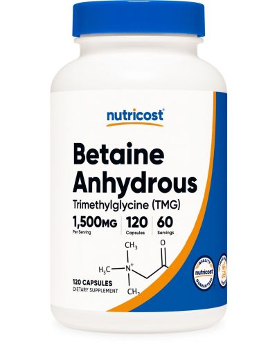 Betaine Anhydrous, 120 капсули, Nutricost - 1