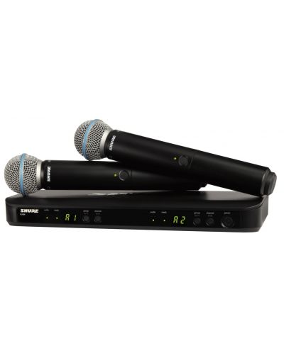 Безжична микрофонна система Shure - BLX288E/B58-S8, черна - 1