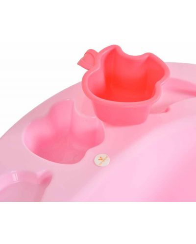 Бебешка вана с подложка Cangaroo - Larissa, 89 cm, розова - 5