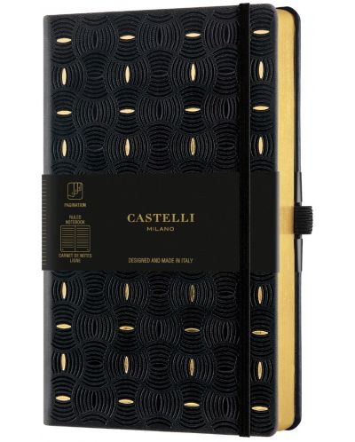 Бележник Castelli Copper & Gold - Rice Grain Gold, 13 x 21 cm, бели листове - 1