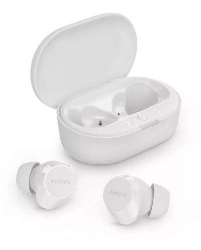 Безжични слушалки Philips - TAT1209WT/00, TWS, бели - 1