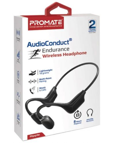 Безжични слушалки с микрофон ProMate - Ripple, черни - 3