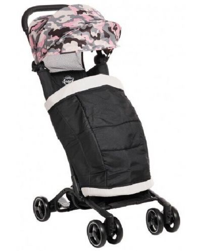 Бебешка количка Zizito - Luka, с покривало за крачета, черна с камуфлаж - 1