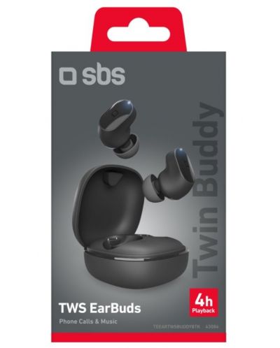 Безжични слушалки SBS - Twin Buddy, TWS, черни - 4