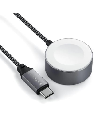 Безжично зарядно Satechi - Magnetic Charge Cable USB-C, Apple Watch, сиво - 5