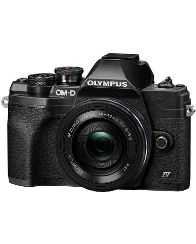 Безогледален фотоапарат Olympus - OM-D E-M10 Mark IV, 14-42mm EZ, Black - 1