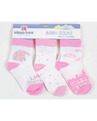 Бебешки чорапи KikkaBoo - Памучни, 12-24 месеца, за момичета