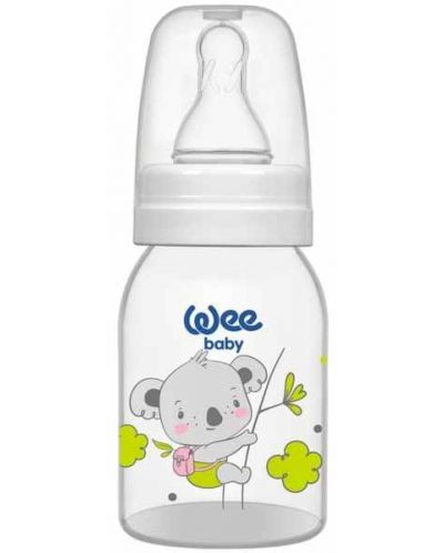 Бебешко шише Wee Baby Classic - 125 ml, бяло с коала - 1