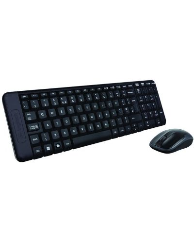 Комплект клавиатура и мишка Logitech - MK220, безжичен, черен