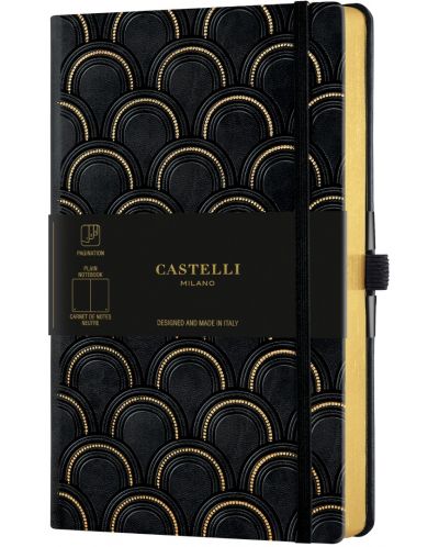 Бележник Castelli Copper & Gold - Art Deco Gold, 13 x 21 cm, бели листове - 1