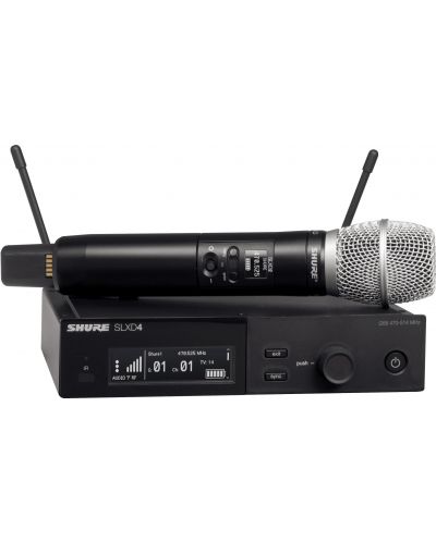 Безжична микрофонна система Shure - SLXD24E/SM86, черна - 1