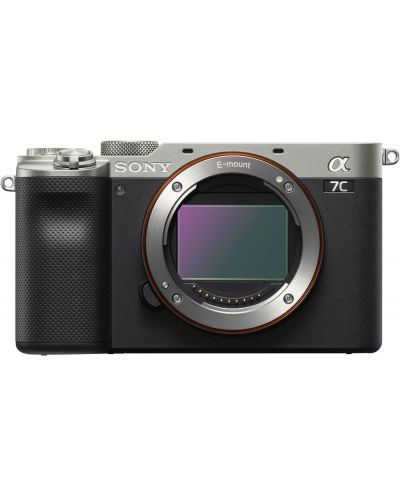 Безогледален фотоапарат Sony - Alpha 7C, 24.2MPx, Silver - 1