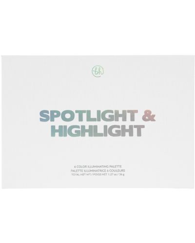 BH Cosmetics Палитра хайлайтър Spotlight & Highlight, 6 цвята - 2