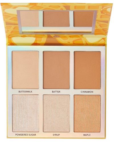 BH Cosmetics Палитра хайлайтър Belgian Waffle, 6 цвята - 2