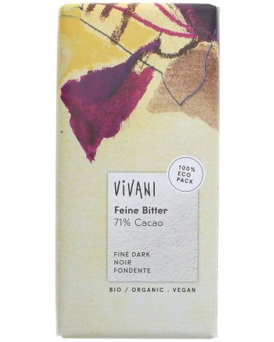Био натурален шоколад, 71% какао, 100 g, Vivani - 1