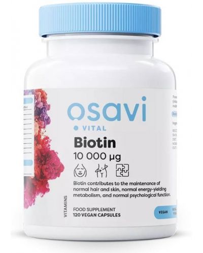 Biotin, 10 000 mcg, 120 капсули, Osavi - 1