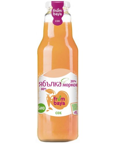 Био сок Frumbaya - Ябълка и морков, 750 ml - 1