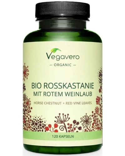 Bio Rosskastanie mit rotem Weinlaub, 120 капсули, Vegavero - 1