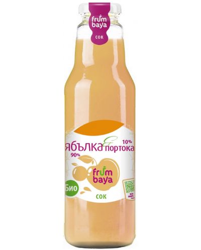 Био сок Frumbaya - Ябълка и портокал, 750 ml - 1