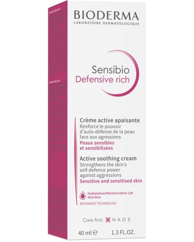 Bioderma Sensibio Богат активен успокояващ крем Defensive Rich, 40 ml - 3