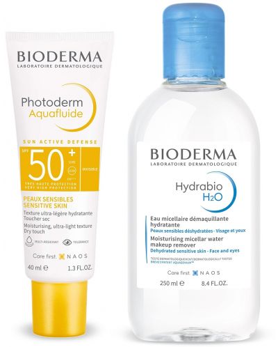 Bioderma Hydrabio & Photoderm Комплект - Мицеларна вода и Слънцезащитен крем, 250 + 40 ml - 1