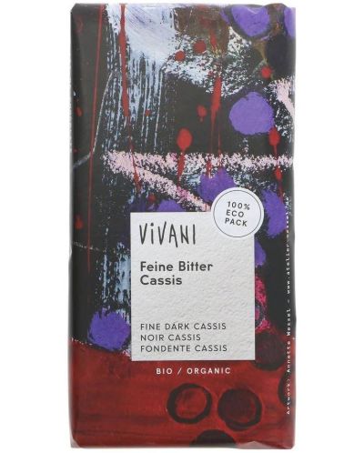 Био натурален шоколад с касис, 100 g, Vivani - 1