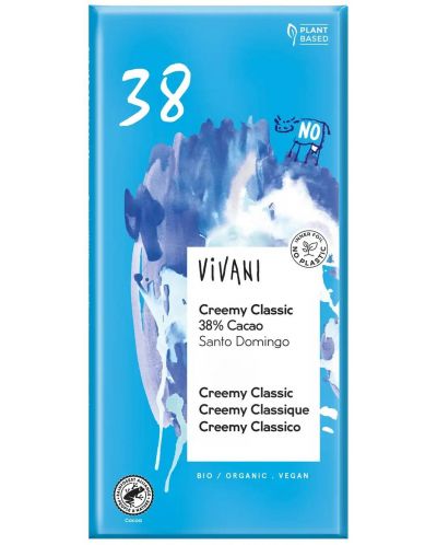 Био шоколад Creemy Classic, 38% какао, 80 g, Vivani - 1