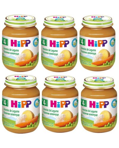 Био зеленчуково пюре Hipp - Различни зеленчуци, 6 х 125 g - 1