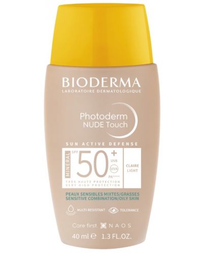 Bioderma Photoderm Слънцезащитен флуид Nude Touch, светъл, SPF 50+, 40 ml - 1