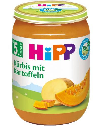 Био пюре Hipp - Tиква с картофи, 190 g - 1