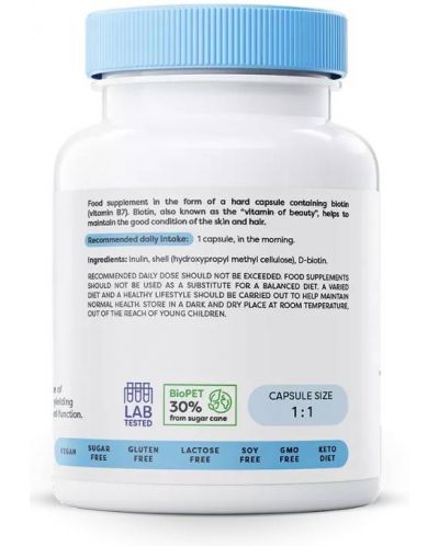 Biotin, 10 000 mcg, 120 капсули, Osavi - 3