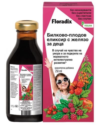 Билково-плодов еликсир с желязо за деца, 250 ml, Floradix - 1
