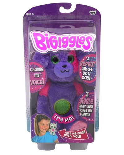 Интерактивна играчка Bigiggles - Повтарящо животинче Percy, лилаво кученце - 3