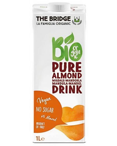 Био бадемова напитка без захар, 6%, 1 l, The Bridge - 1