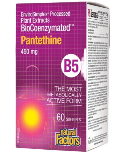 BioCoenzymated Pantethine B5, 450 mg, 60 капсули, Natural Factors - 1
