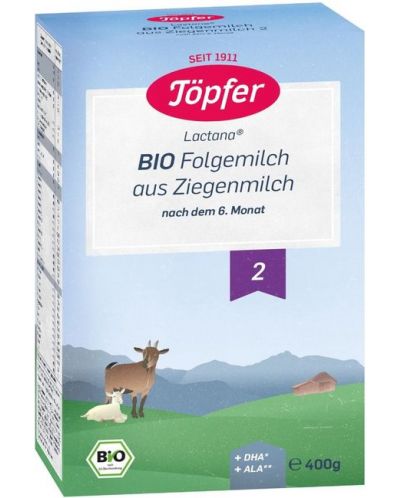 Био козе преходно мляко Töpfer Lactana 2, опаковка 400 g - 1