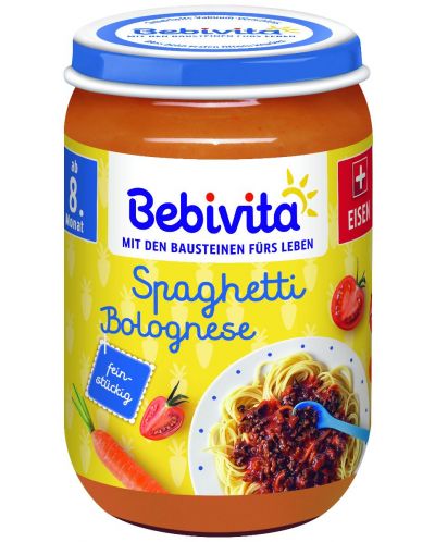Био ястие Bebivita - Спагети болонезе, 220 g - 1