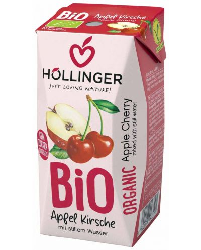 Био сок Hollinger - Ябълка и вишна, 200 ml - 1